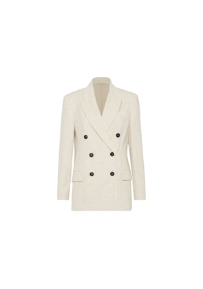 Brunello Cucinelli White Cotton Blazer - 42