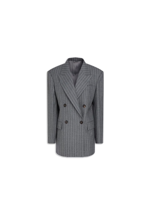 Brunello Cucinelli Gray Virgin Wool Blazer - 42