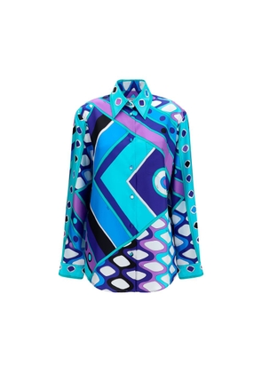 Emilio Pucci Blue Silk Shirt - M