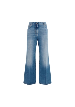 Valentino Blue Cotton Straight-Leg Jeans - 26