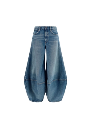 Agolde Blue Cotton Relaxed Fit Jeans - W24