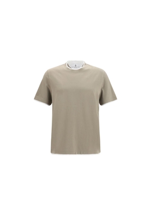 Brunello Cucinelli Bicolor Cotton T-Shirt - L