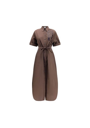 Brunello Cucinelli Brown Cotton Casual Dress - M