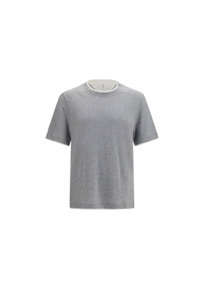 Brunello Cucinelli Gray Cotton T-Shirt - S