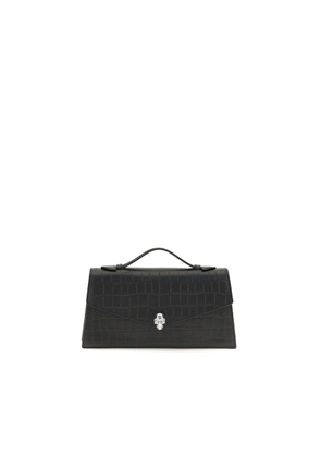 Alexander McQueen Black Calf Leather Bos Taurus Handbag