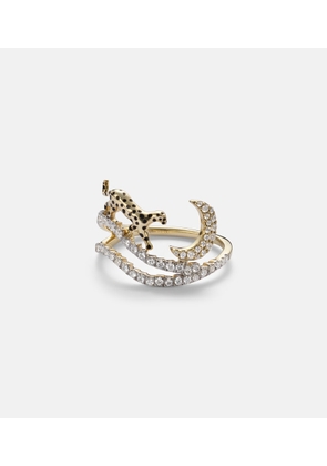 Yvonne Leon Reves Etoiles 9kt gold and enamel ring with diamonds