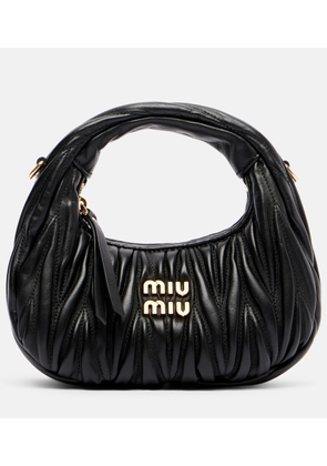 Miu Miu Wander Mini matelasse leather tote bag