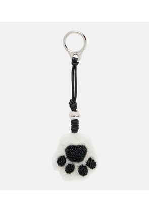 Loewe Paw shearling and leather bag charm