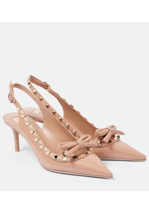 Valentino Garavani Rockstud 60 patent leather slingback pumps