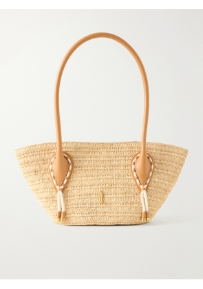 Christian Louboutin - Venus Embellished Leather-trimmed Raffia Tote - Neutrals - One size