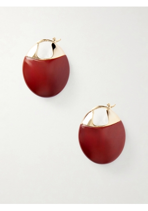 LIÉ STUDIO - The Erin Gold-plated And Mookaite Hoop Earrings - Burgundy - One size