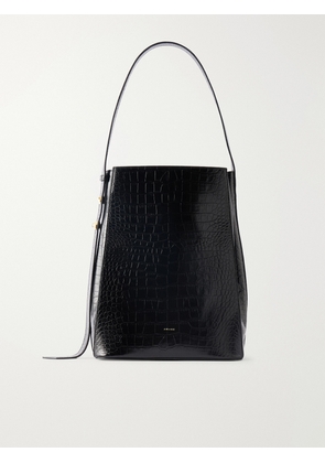 AMANU - Somalia Croc-effect Shoulder Bag - Black - One size
