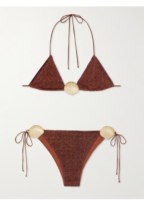 Oséree - Lumiere Embellished Bikini Set - Brown - small,medium,large,x large