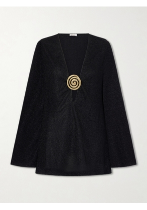 Oséree - Lumiere Spiral Embellished Lurex Coverup - Black - small,medium,large,x large