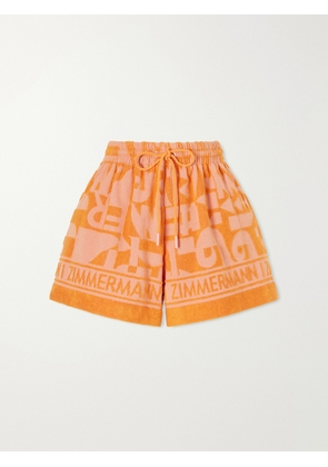 Zimmermann - Solstice Jacquard-knit Cotton-terry Shorts - Orange - 00,0,1,2,3,4