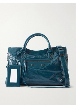 Balenciaga - Le City Studded Leather Tote - Blue - One size
