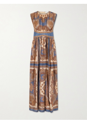 Zimmermann - Mahon Gathered Printed Silk Maxi Dress - Multi - 00,0,1,2,3,4