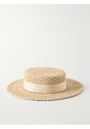 Gigi Burris - Marion Grosgrain-trimmed Raffia Sunhat - Neutrals - One size