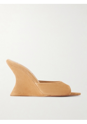 Aquazzura - Bisous 95 Suede Wedge Sandals - Brown - IT35,IT36,IT36.5,IT37,IT37.5,IT38,IT38.5,IT39,IT39.5,IT40,IT40.5,IT41,IT41.5,IT42