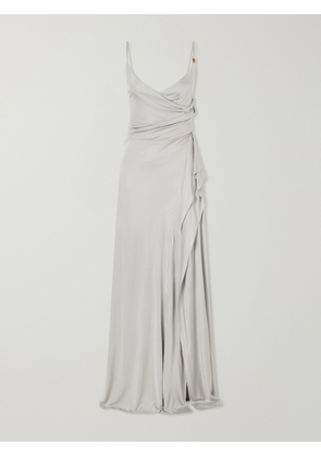 Versace - Draped Jersey Gown - Silver - IT36,IT38,IT40,IT42,IT44,IT46