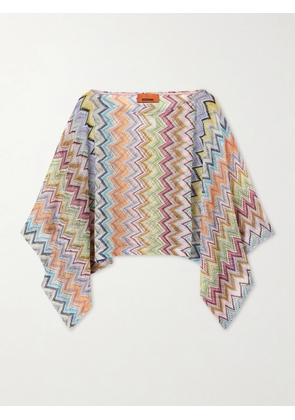Missoni - Striped Cropped Metallic Crochet-knit Top - Blue - x small,small,medium,large