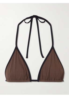 TOTEME - Stripe Two-tone Bikini Top - Brown - xx small,x small,small,medium,large,x large