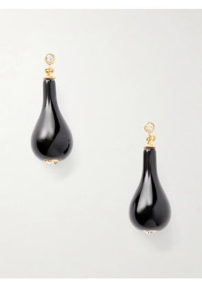 TOTEME - Gold-plated, Onyx And Swarovski Crystal Earrings - Black - One size