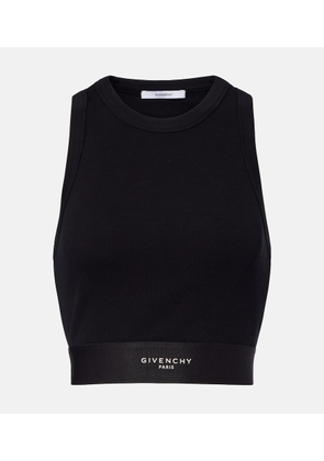Givenchy Logo ribbed-knit cropped cotton tank top