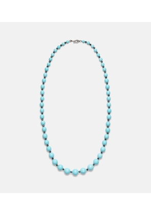 Ileana Makri Beaded necklace with turquoise and diamonds
