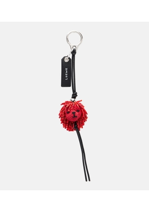 Loewe Lion beaded crochet bag charm