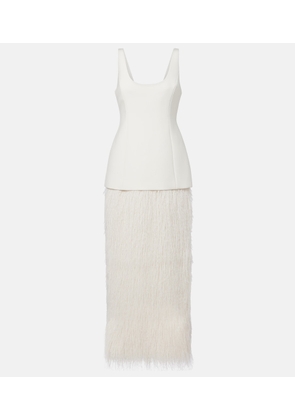 Rohe Bridal fringed wool-blend gown