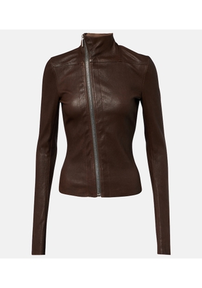 Rick Owens Gary leather and cotton-blend jacket