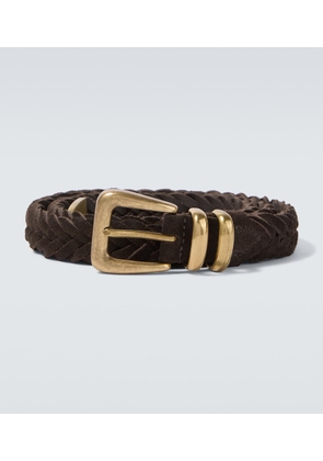 Eleventy Braided suede belt