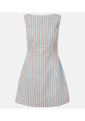 Faithfull Lydie checked cotton and linen minidress