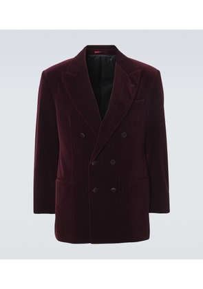 Brunello Cucinelli Pinstripe cotton velvet double-breasted blazer