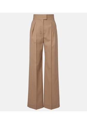 Valentino Pinstripe pleated wool wide-leg pants
