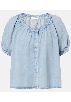 Frame Resort gathered cotton-blend shirt