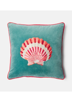 Les-Ottomans Embroidered cotton velvet cushion