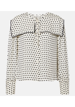 Frame Fleet polka-dot silk blouse