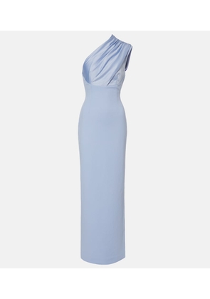Solace London Gracie one-shoulder satin-trimmed gown