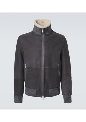 Brunello Cucinelli Cashmere-trimmed shearling blouson jacket