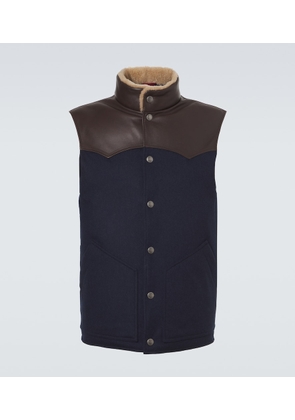 Brunello Cucinelli Shearling-trimmed wool vest