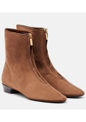 Herbert Levine Easy Does It shearling-trimmed suede ankle boots