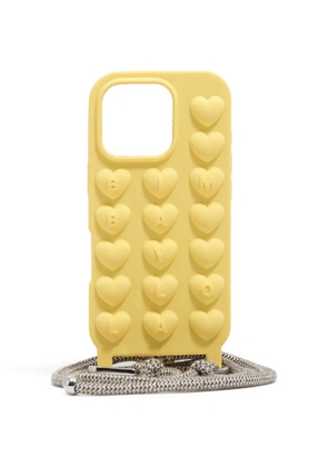 Bimba y Lola heart-embossed iPhone 16 Pro case - Yellow