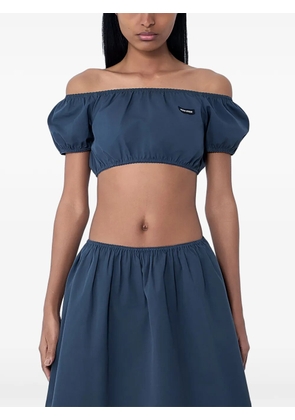 Miu Miu gathered off-shoulder top - Blue