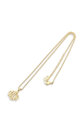 Christian Dior Pre-Owned 2010s Emblem logo necklace - Gold