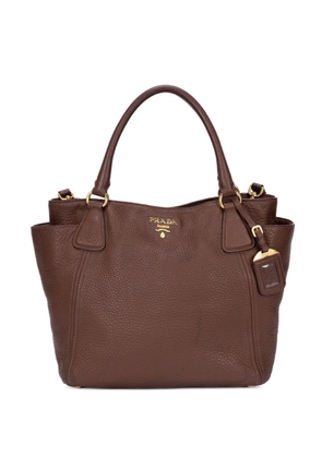 Prada Pre-Owned side-pocket leather tote bag - Brown