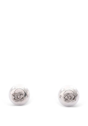CHANEL Pre-Owned 1986-1988 CC-logo earrings - Silver