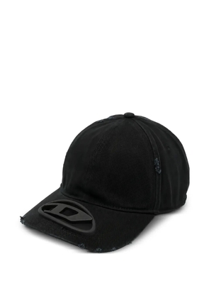 Diesel Oval D ripped baseball cap - Black