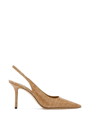 Jimmy Choo 85mm leather heeled pumps - Neutrals